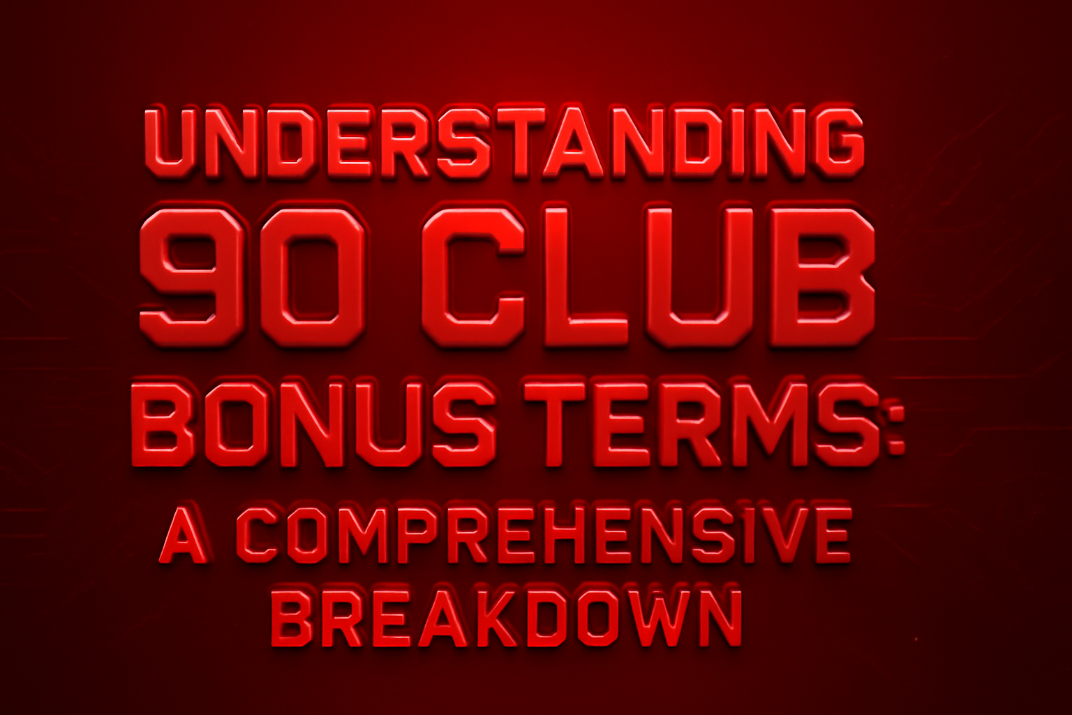 An informational scene depicting the 90 Club Setup Guide.