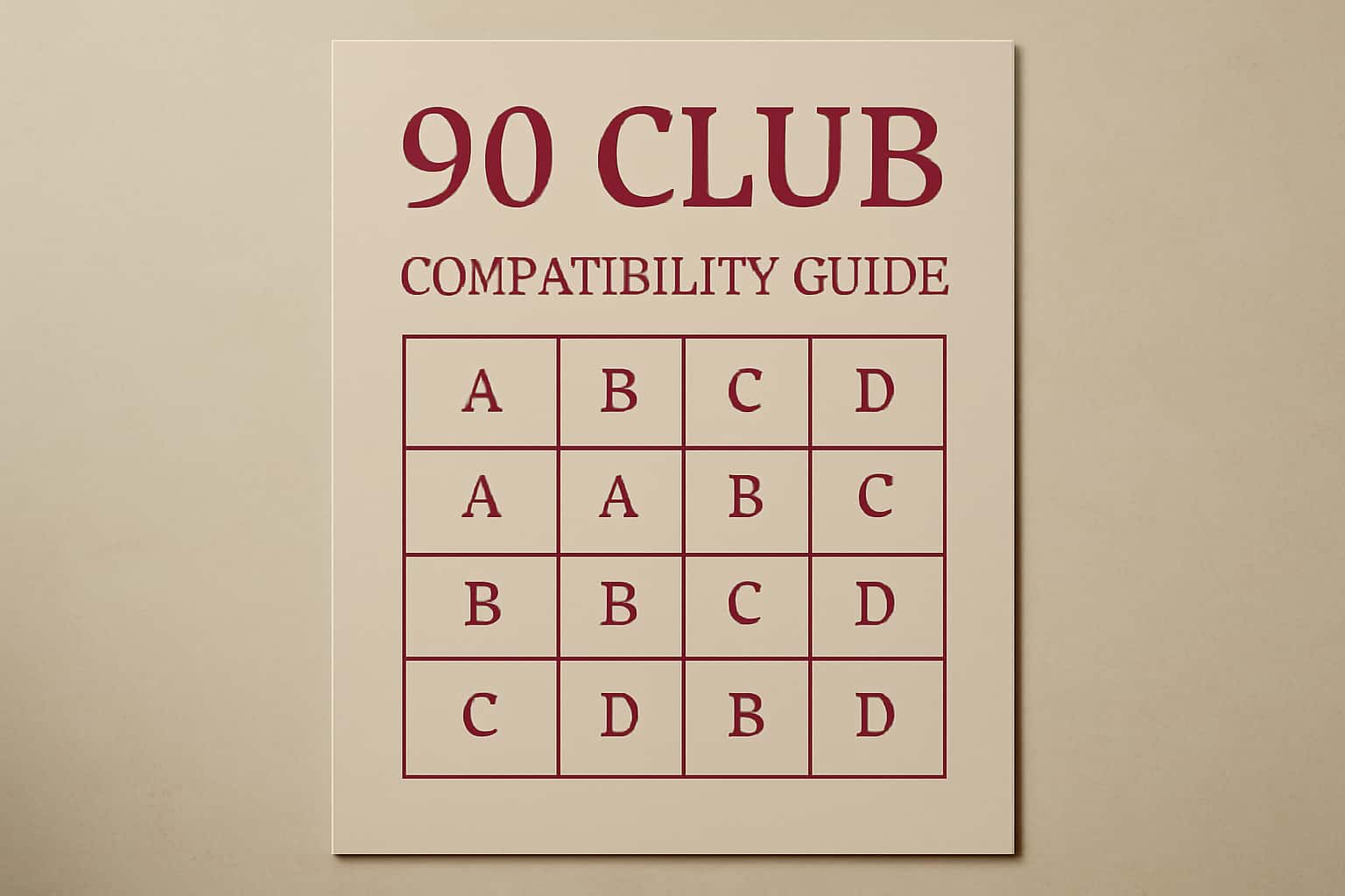 An informative scene illustrating the 90 Club Compatibility Guide.