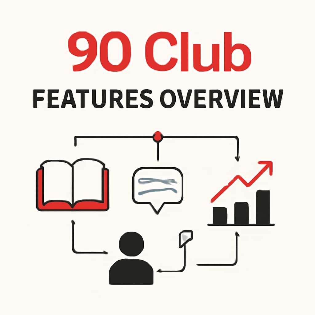 Diagram illustrating the features of 90 Club.