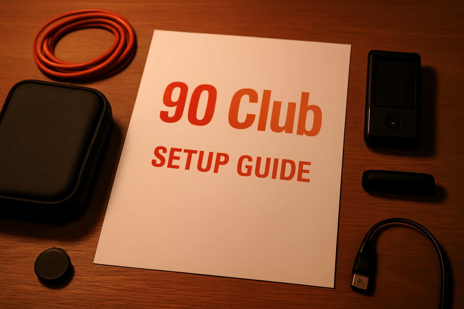 An informational scene depicting the 90 Club Setup Guide.