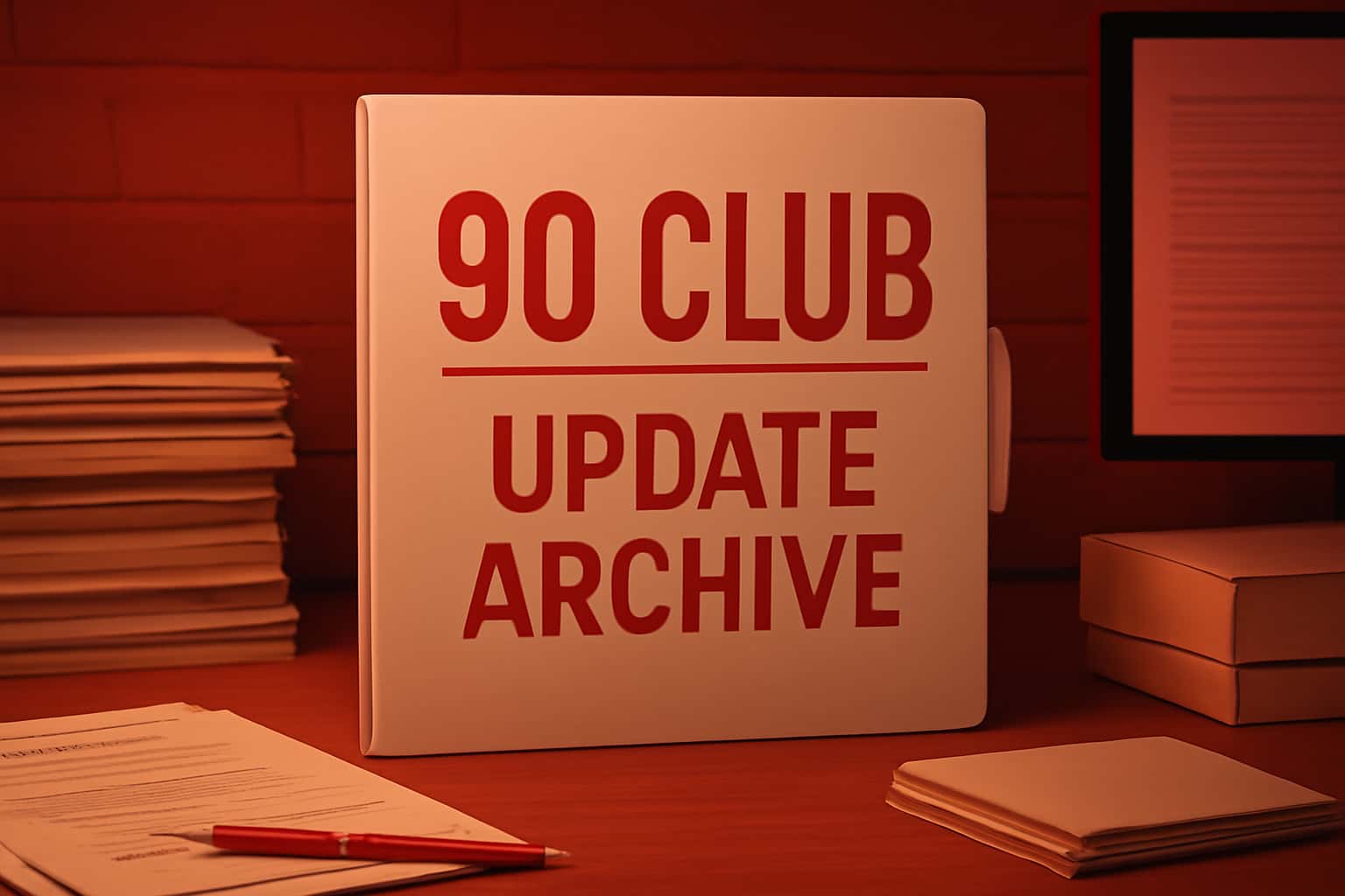 A visual representation of the 90 Club Update Archive with a modern design.