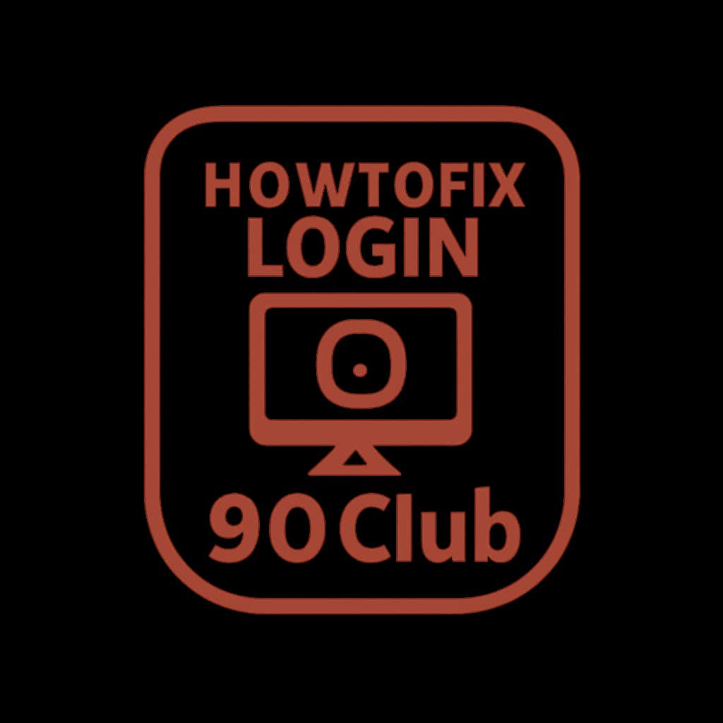 A badge concept related to troubleshooting 90 Club login issues, highlighting the text '90 Club'.