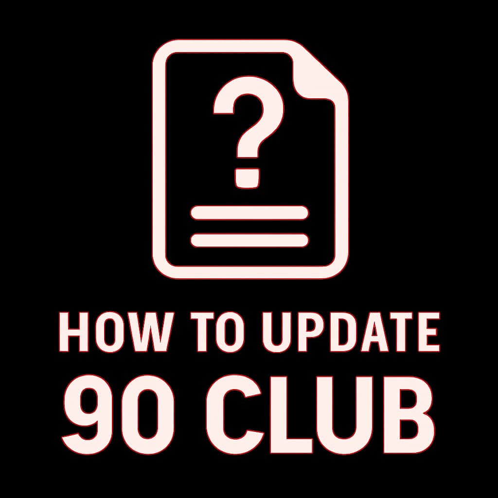A simple badge indicating the process of updating the 90 Club application.