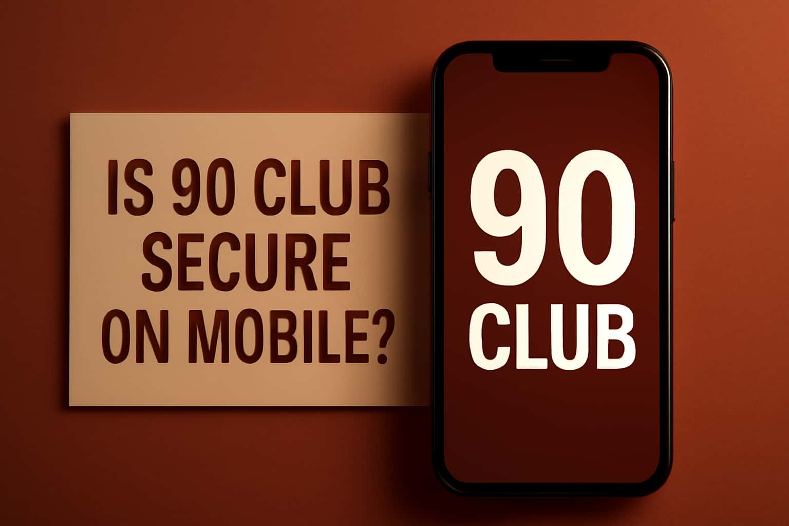 An informative scene on mobile security for 90 Club app, highlighting secure access.