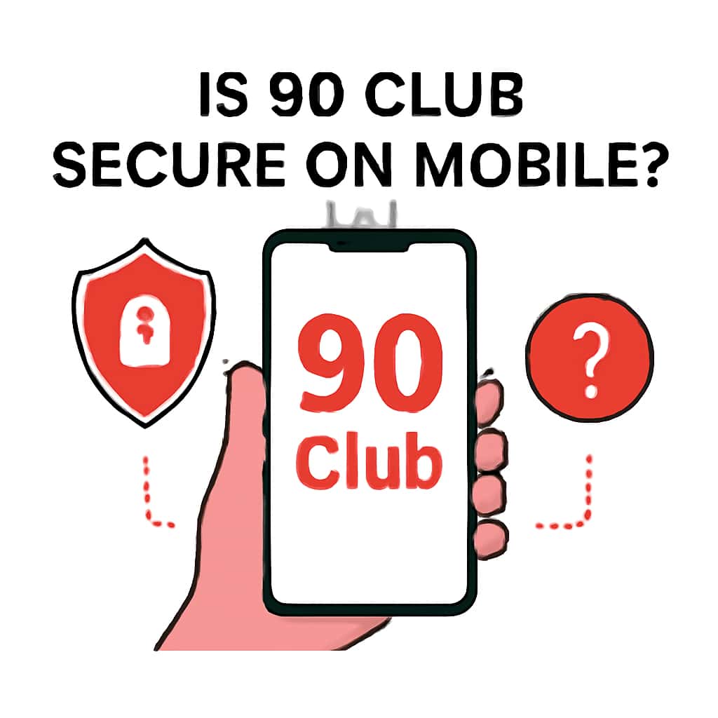 Illustration explaining mobile security measures for users of 90 Club.