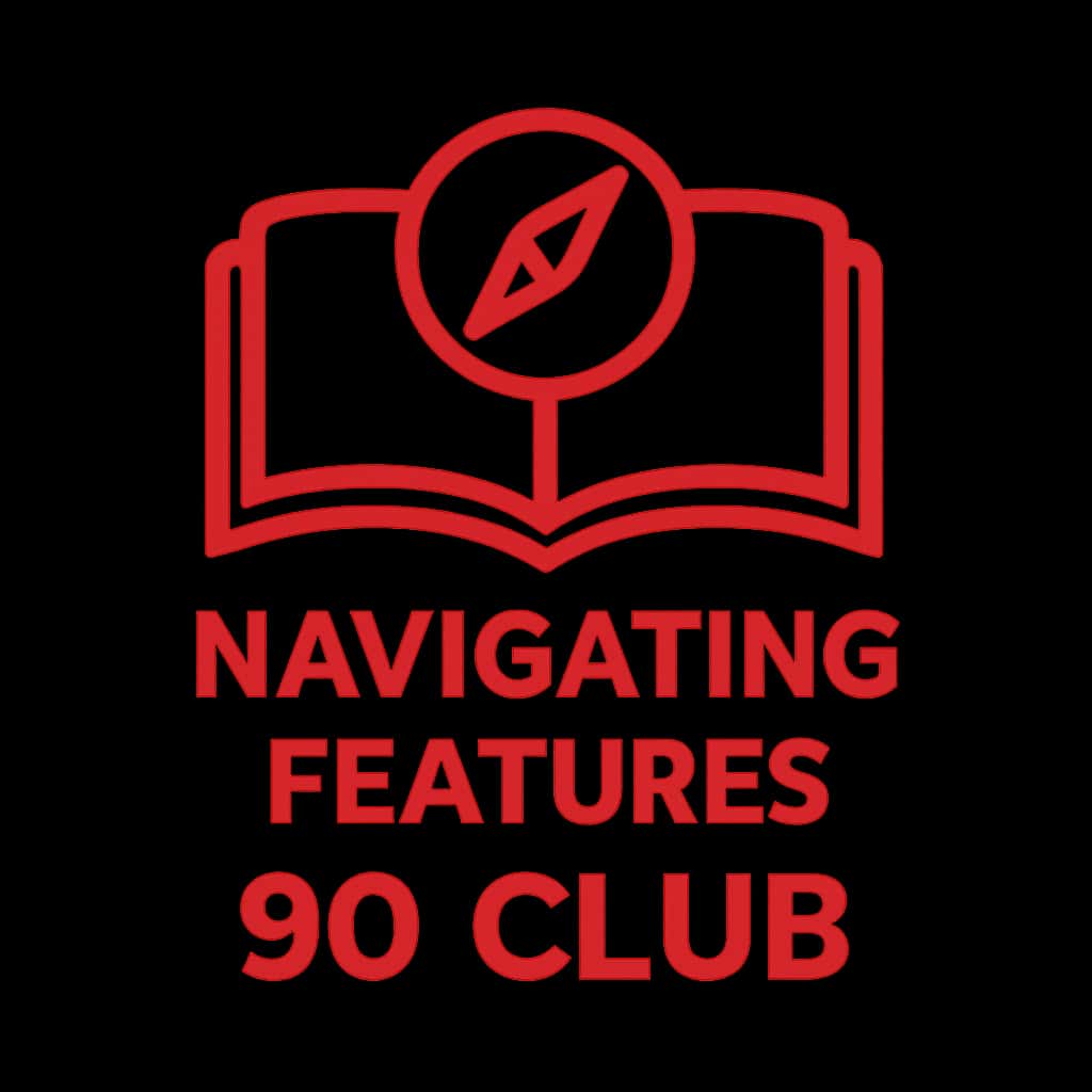 A simple badge representing 90 Club features.